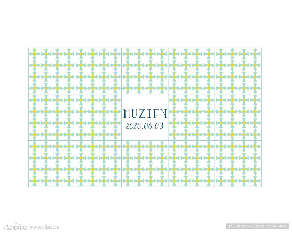 绿色格纹瓷砖图案