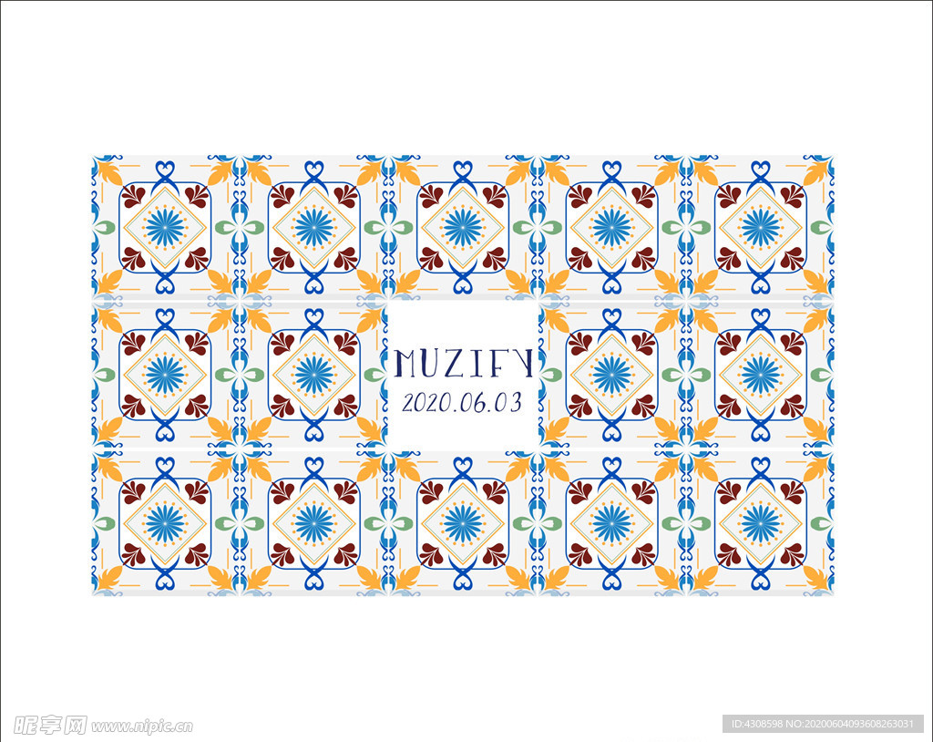 复古花卉瓷砖图案