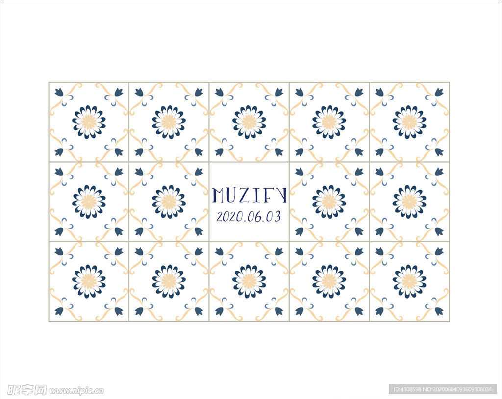 素雅小花瓷砖图案