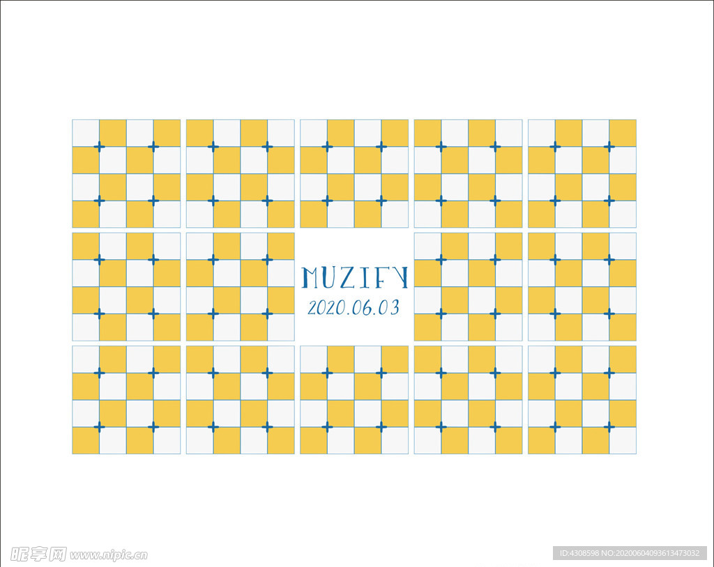 黄色格纹瓷砖图案