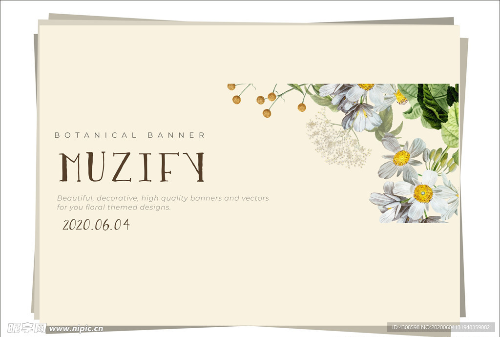 白色雏菊花边 边框设计