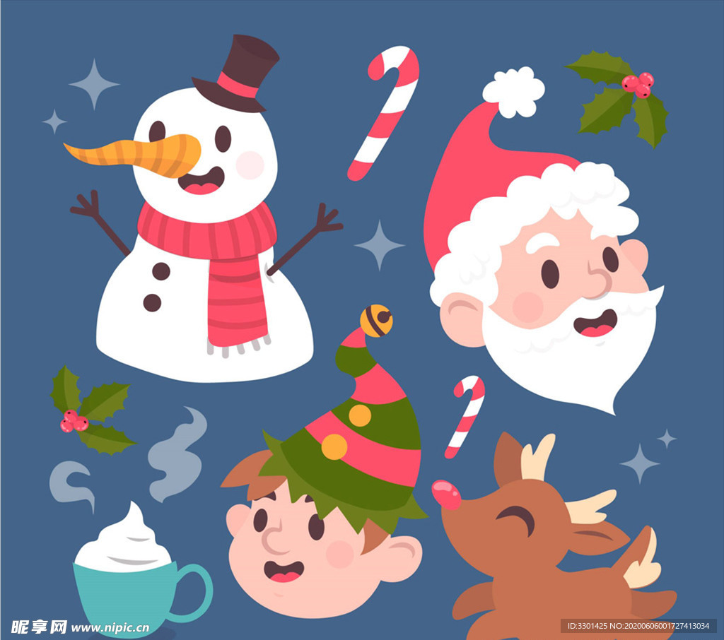 可爱圣诞角色头像