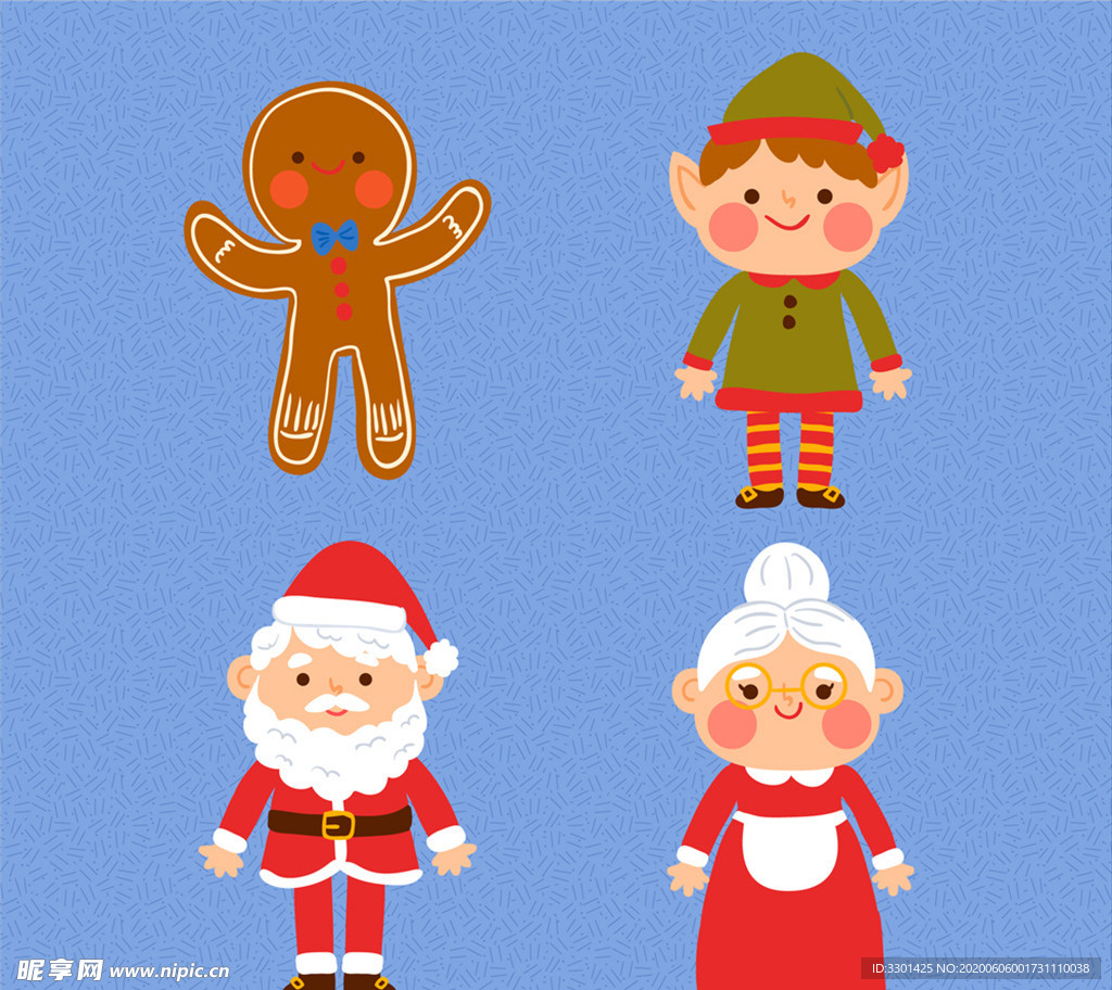 可爱圣诞节人物