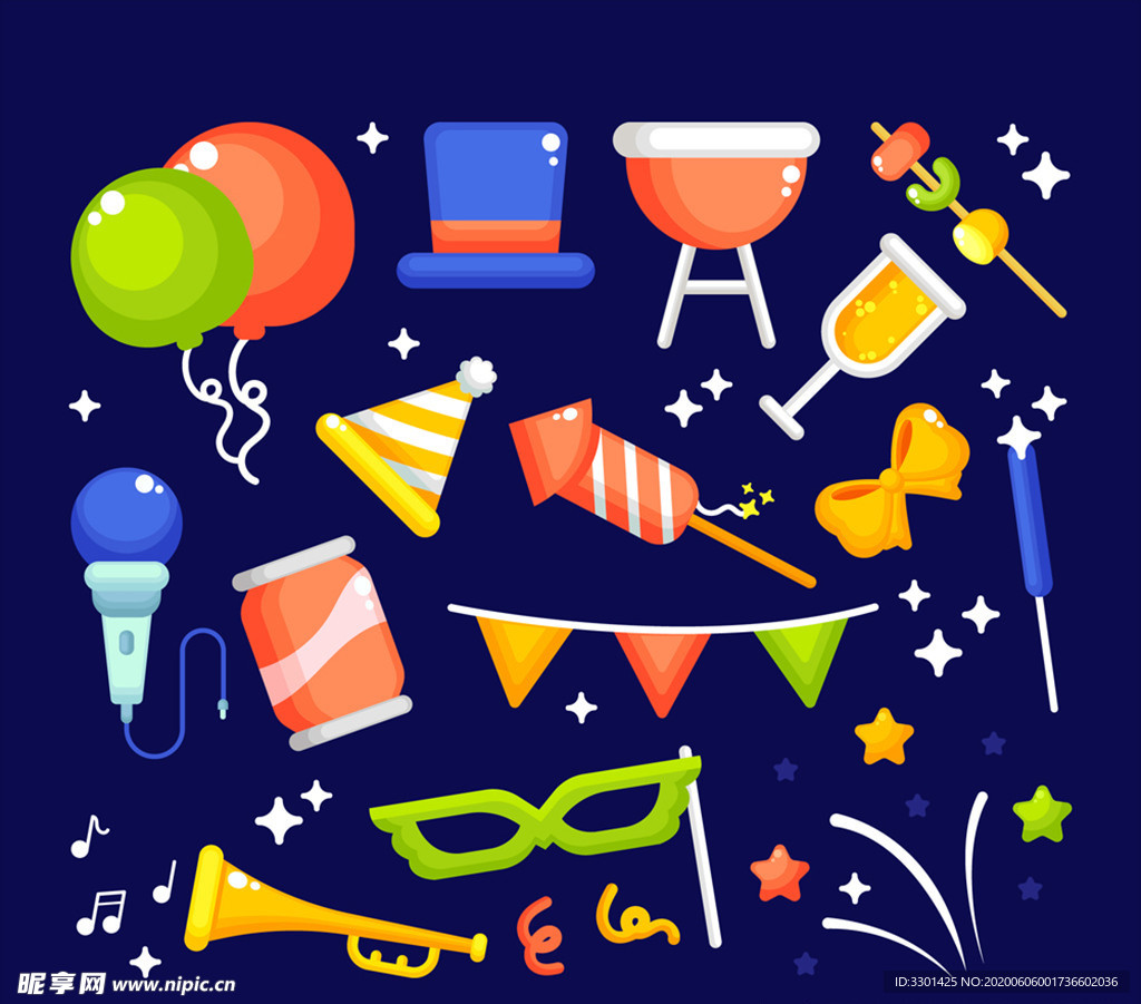 彩色节日庆祝元素