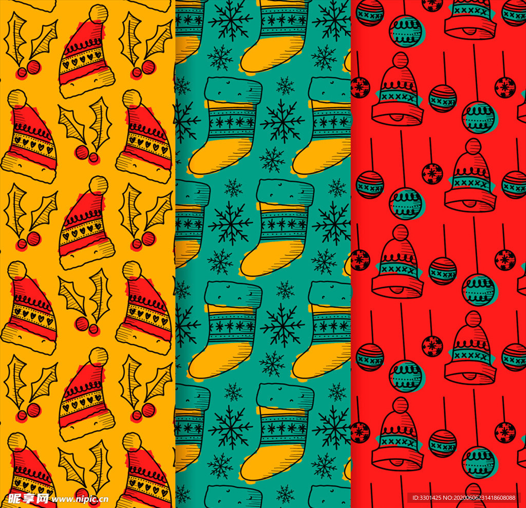 冬季配饰无缝背景