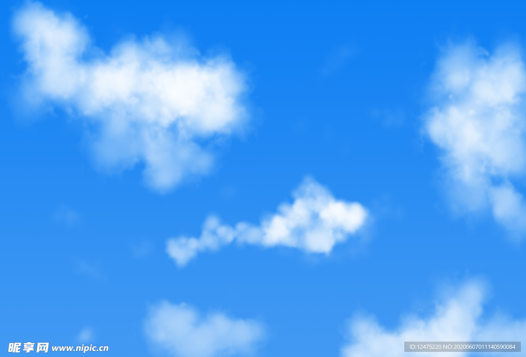 纯蓝天白云
