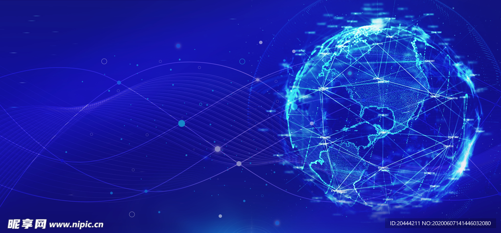 蓝色商务科技简约大气背景