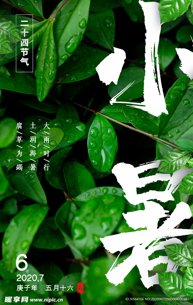 小暑节气柠檬夏季传统活动海报