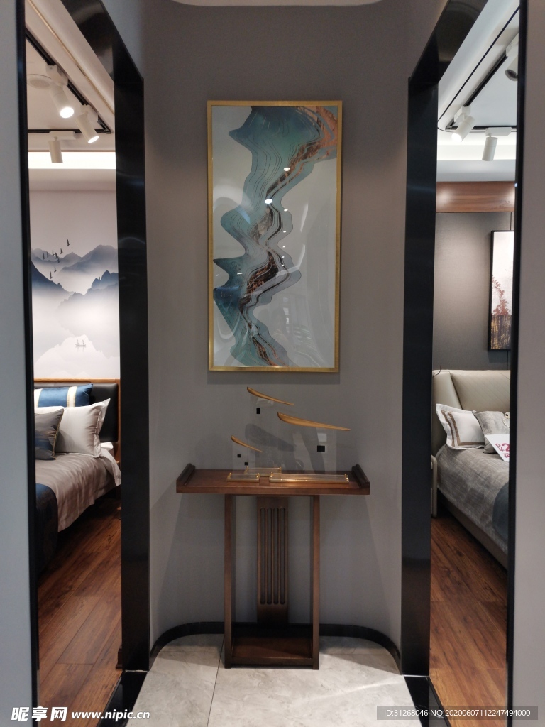 新中式玄关 中式展柜 中式装饰