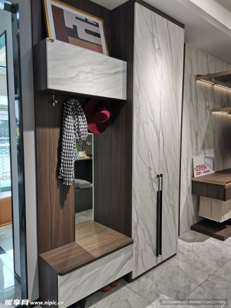 鞋柜 大理石门板  现代鞋柜