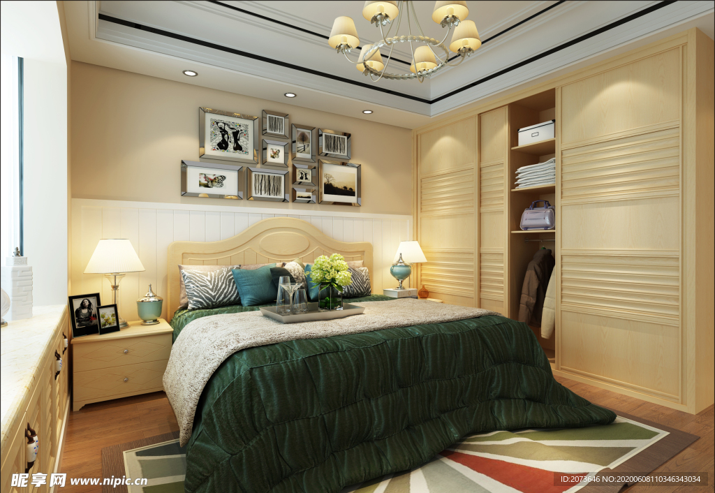 现代风格卧室效果图