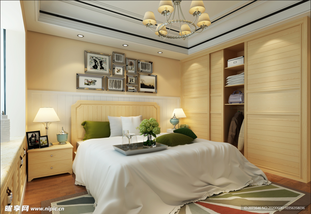 田园风格卧室效果图