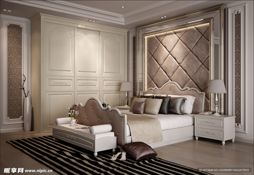 简欧式卧室效果图