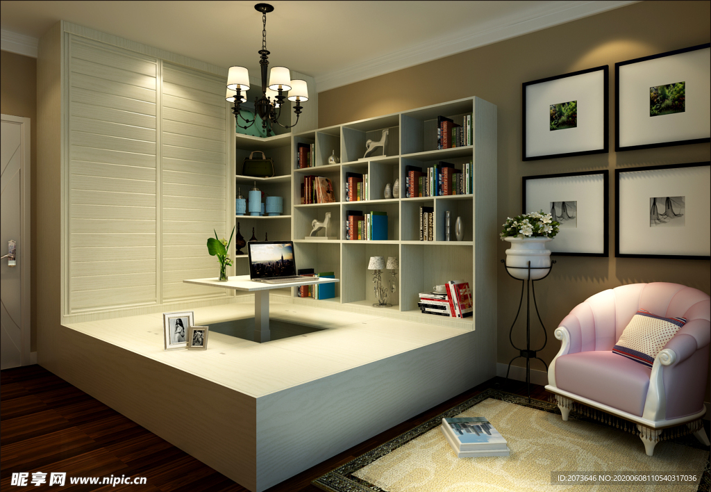 书房榻榻米设计效果图