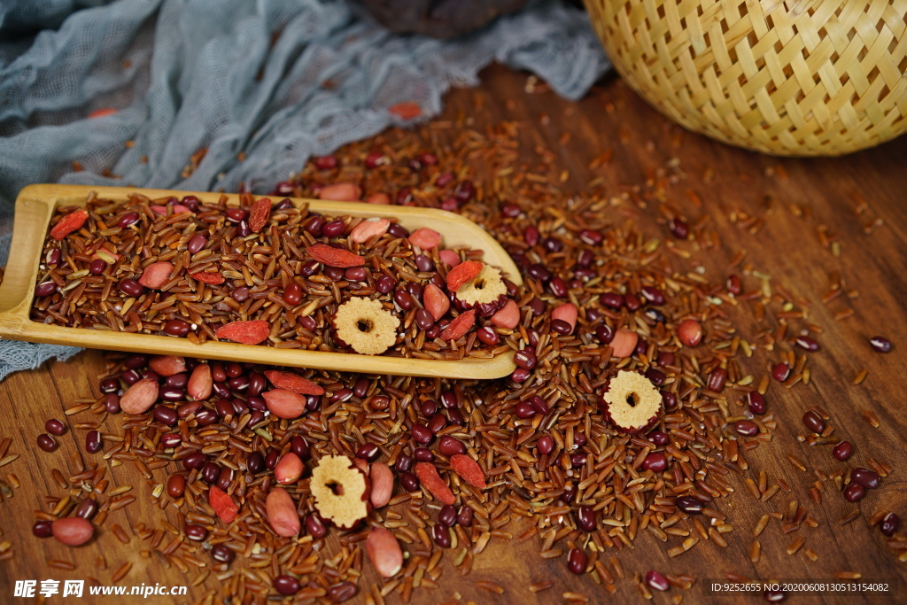 红枣红米粥米摄影照片素材