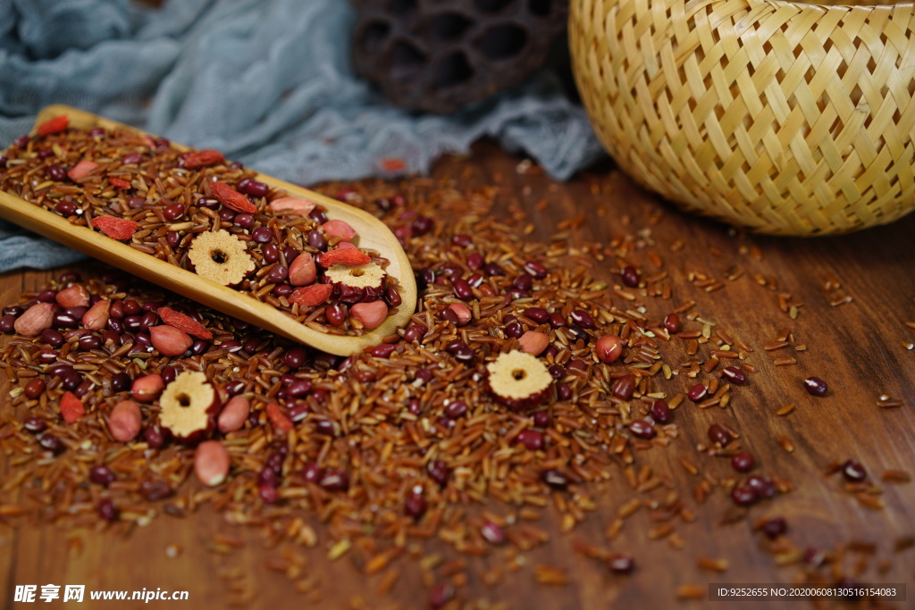 红枣红米粥米摄影照片素材