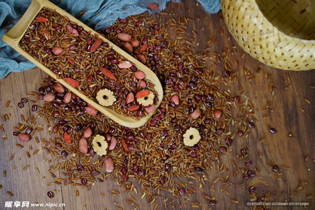 红枣红米粥米摄影照片素材