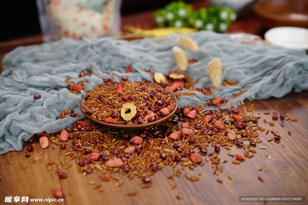 红枣红米粥米摄影照片素材