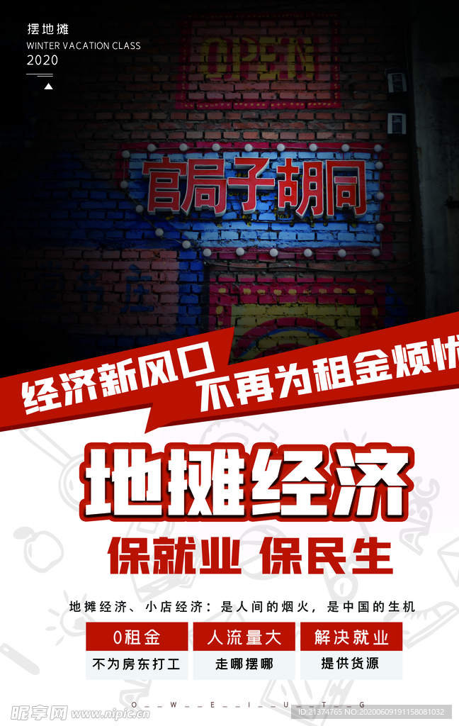 地摊经济宣传海报