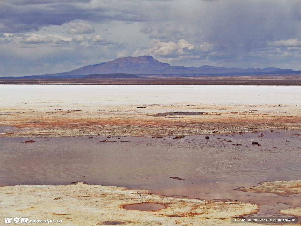 盐湖盐沼盐池盐块风景图片