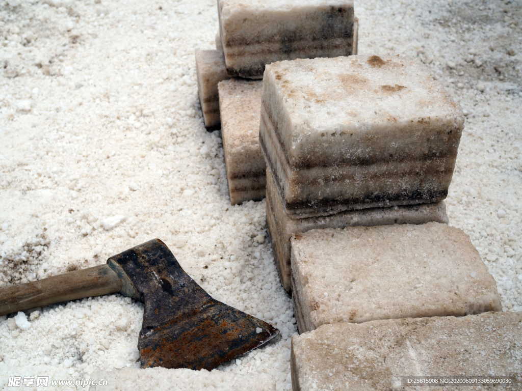 盐湖盐沼盐池盐块风景图片