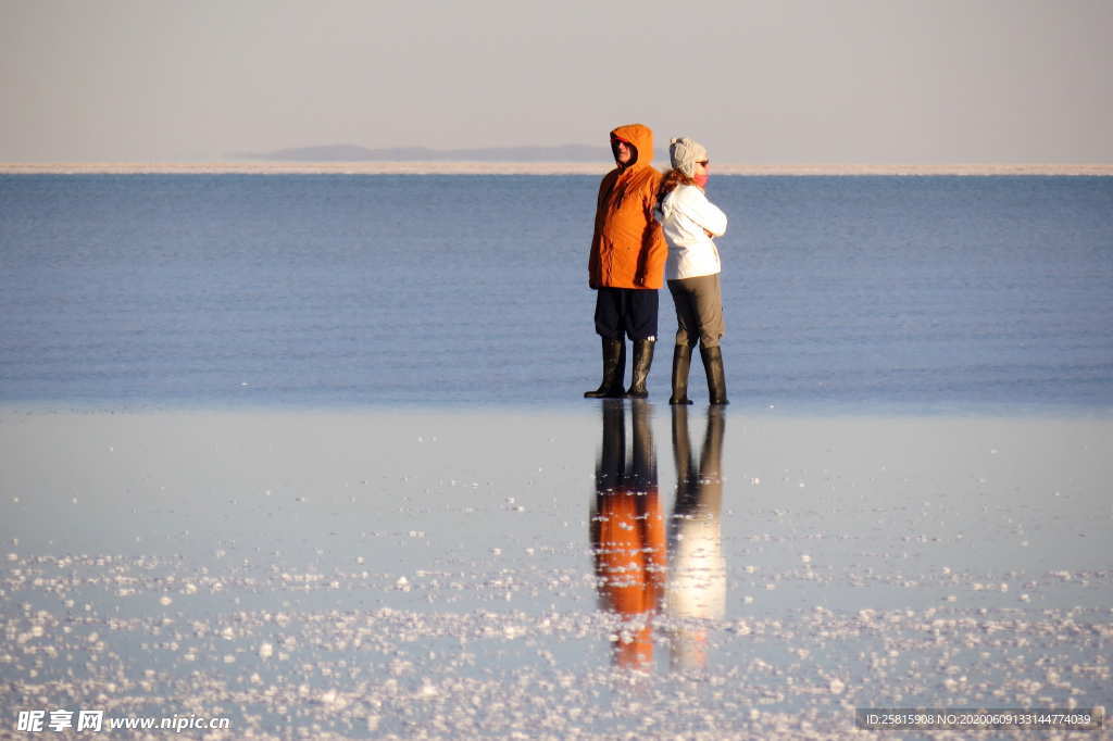盐湖盐沼盐池盐块风景图片