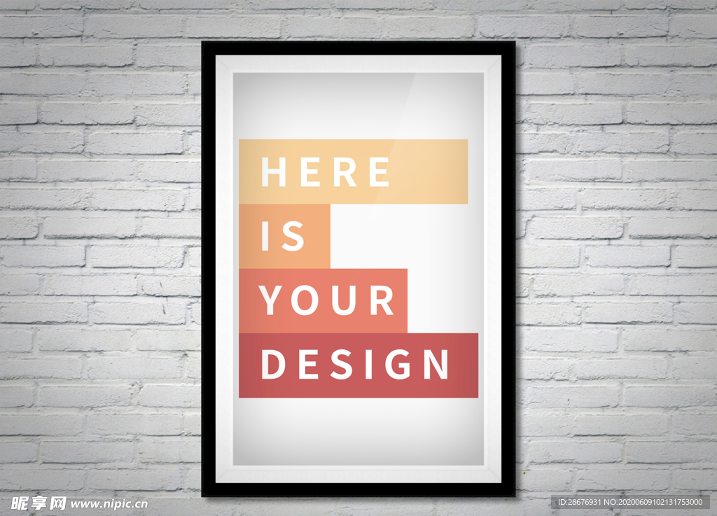 墙体海报样机，海报实物效果图