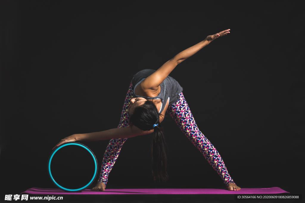 瑜伽柔美女性运动健身柔软背景