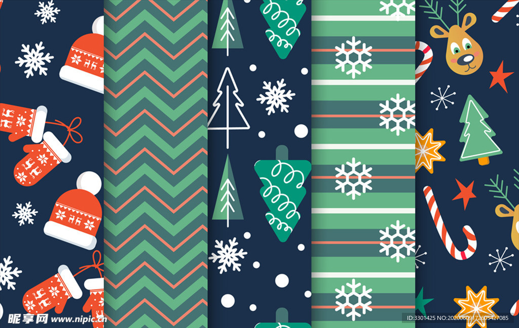 圣诞图案无缝背景