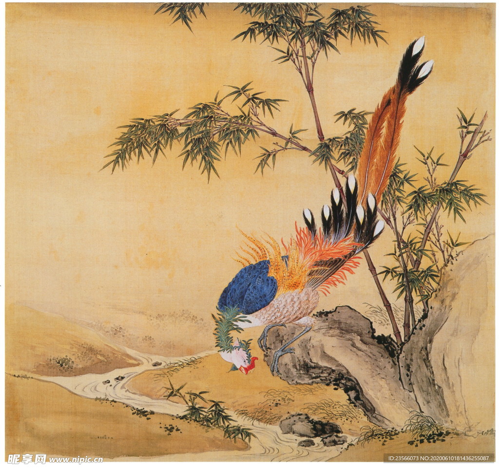 复古花鸟工笔画