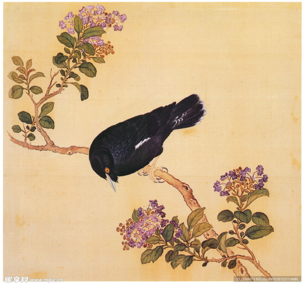 复古花鸟工笔画