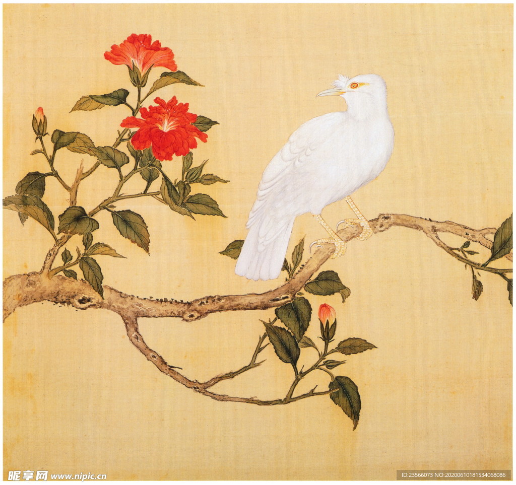 复古花鸟工笔画