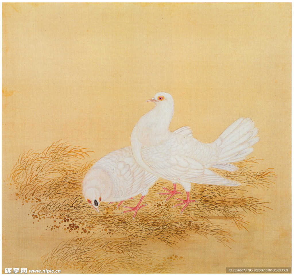 复古花鸟工笔画