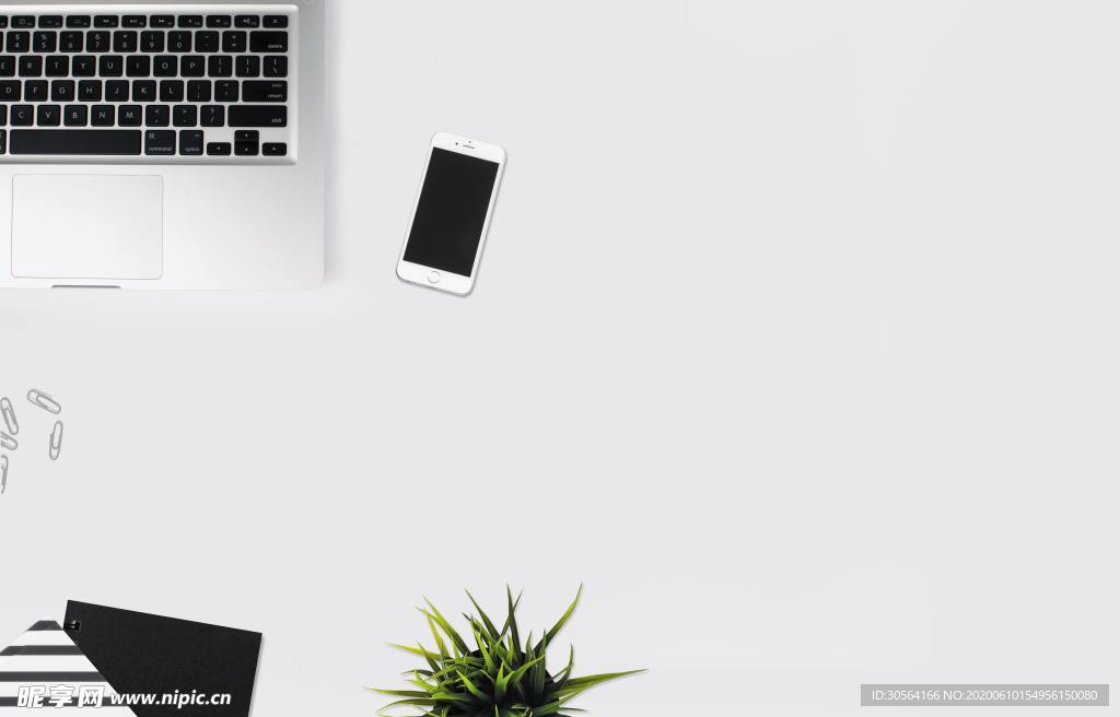 手机商务笔记本电脑清新简约留白