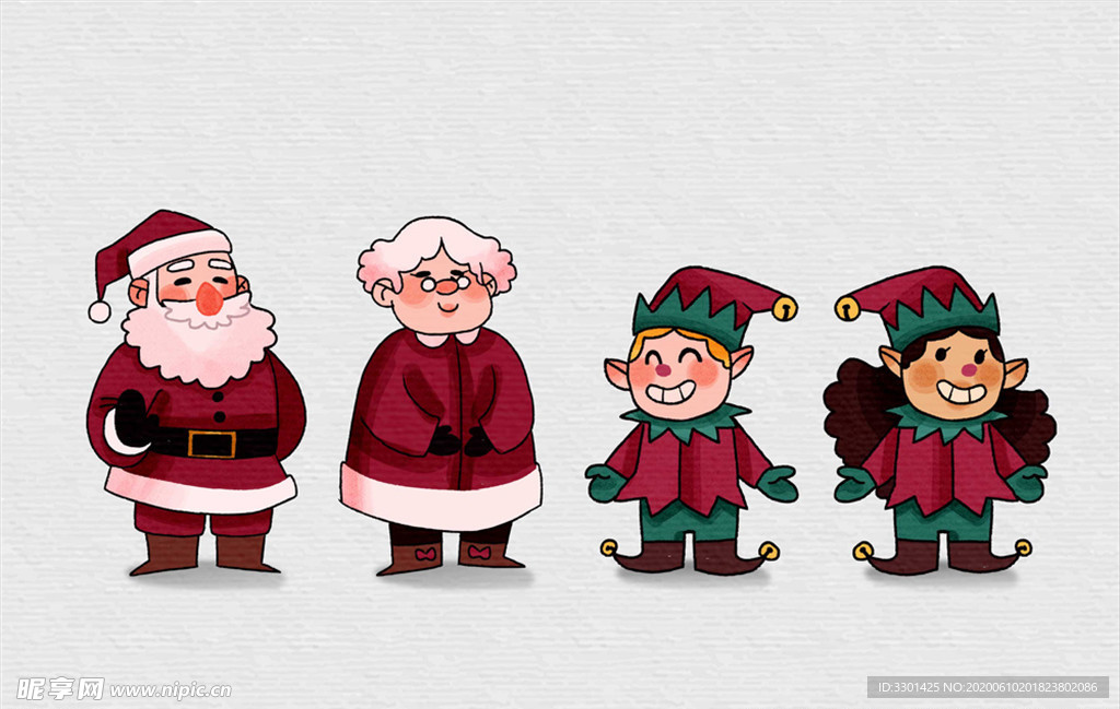 可爱圣诞节角色