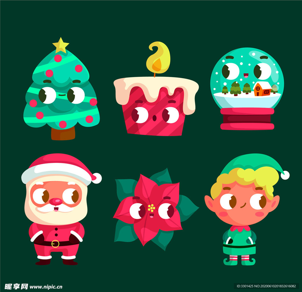 斜视圣诞元素
