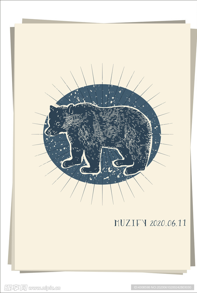 北极熊标签设计