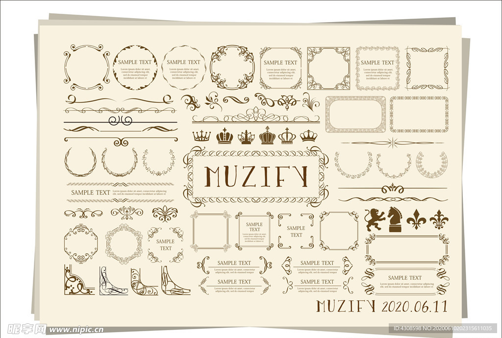60款入皇冠花边相框 素材