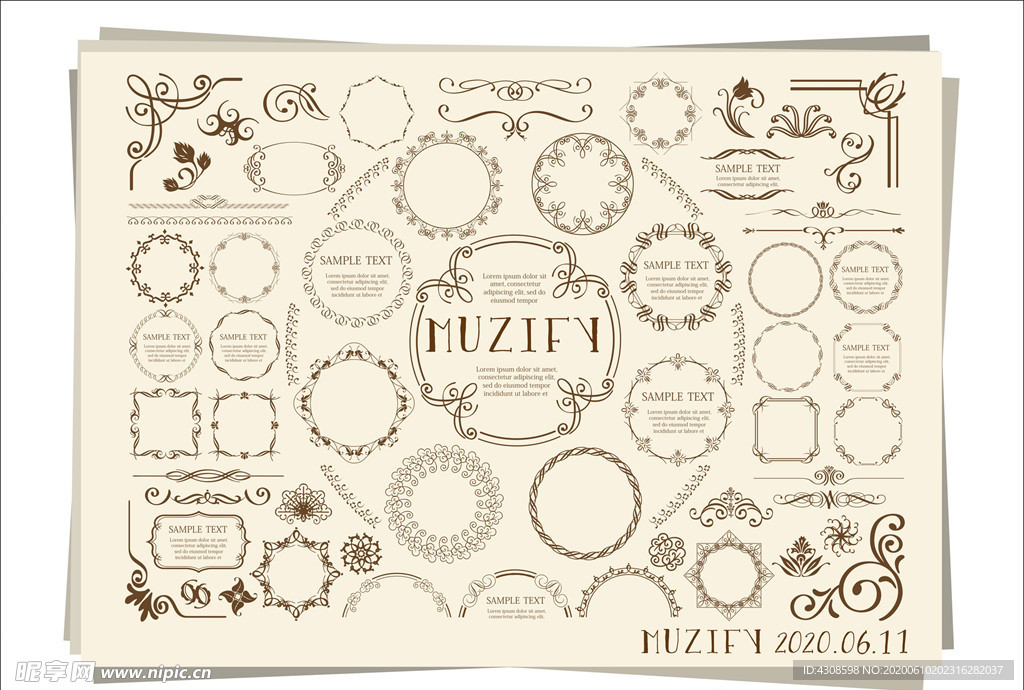 50款入花边 花纹 相框素材