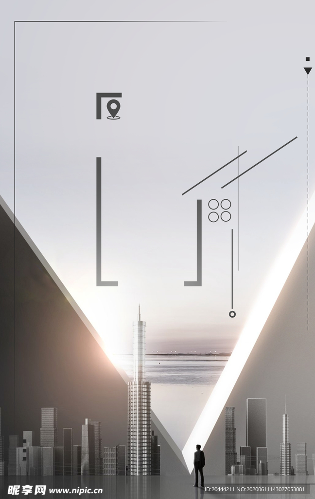 灰色调商务海报背景