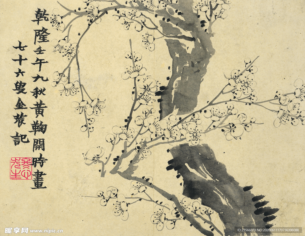 梅花图国画图案