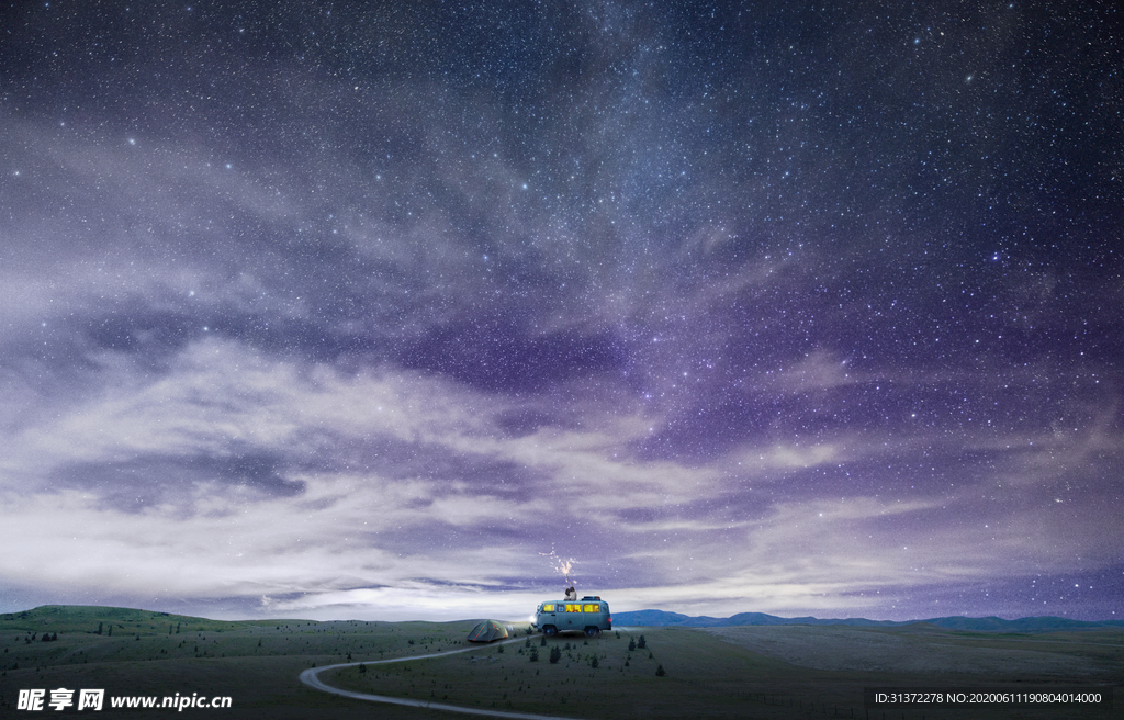 创意星空合成海报