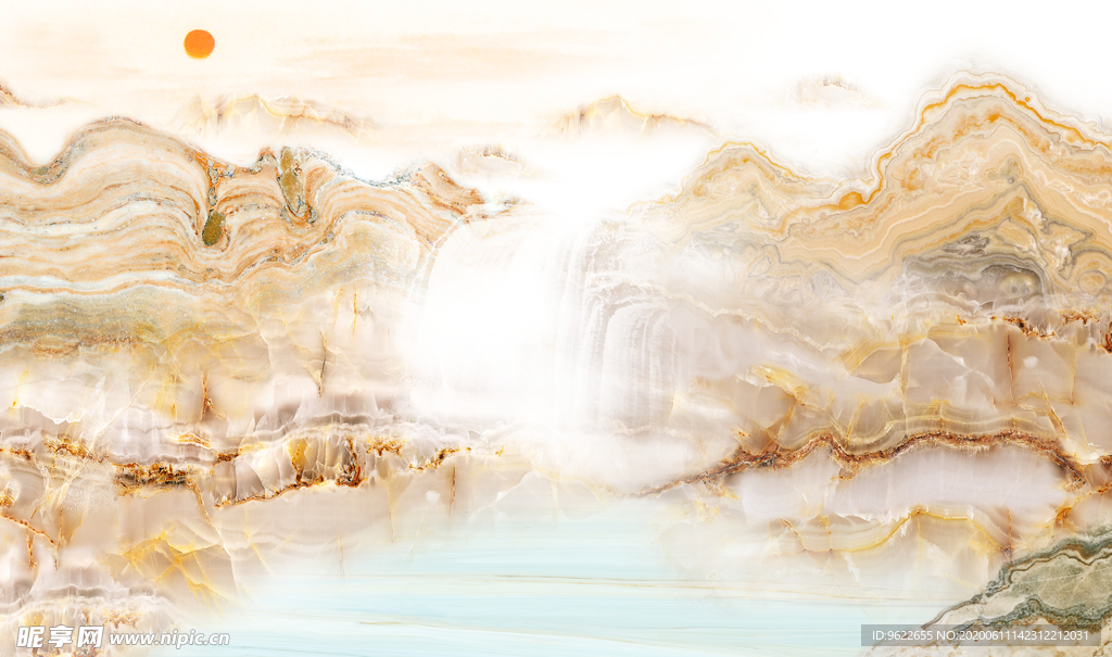 山水大理石电视背景