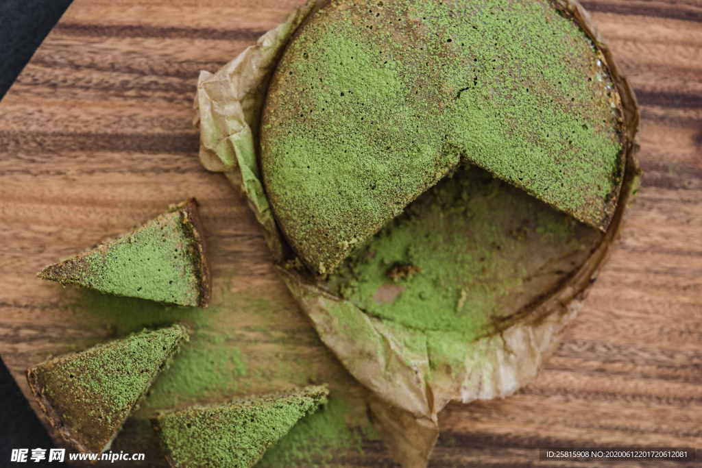 抹茶蛋糕美味图片