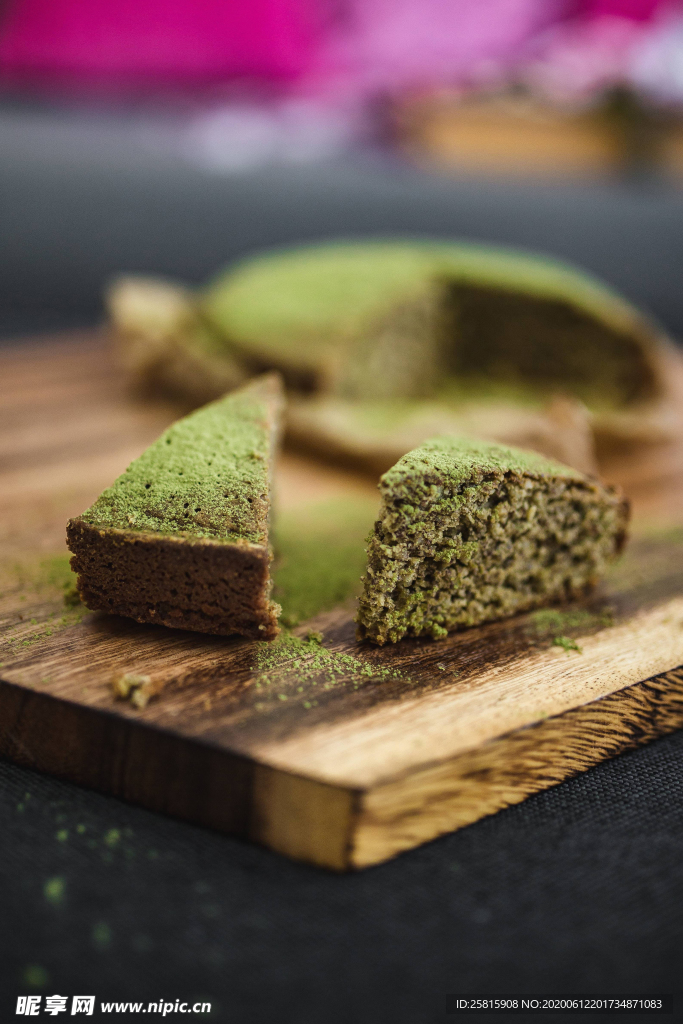 抹茶蛋糕美味图片