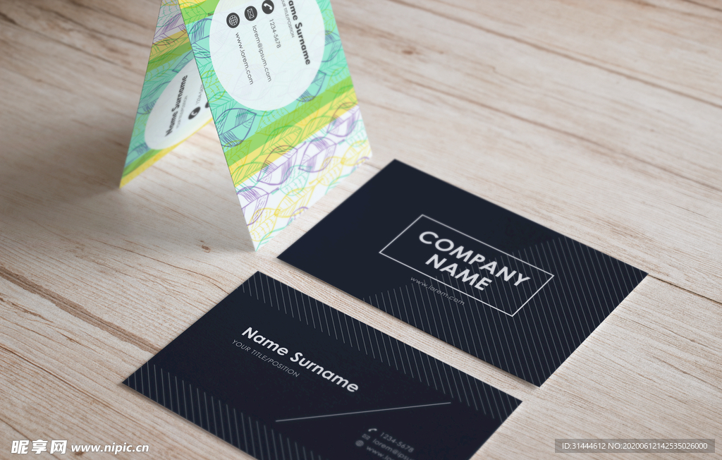 名片样机名片贴图logo智能图