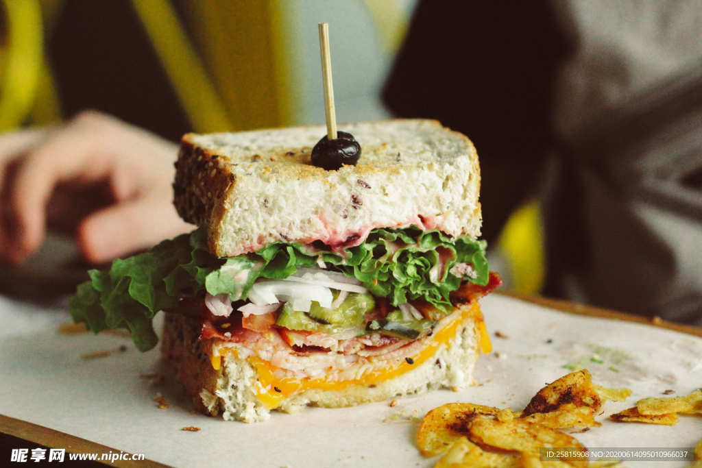 三明治美味早餐图片