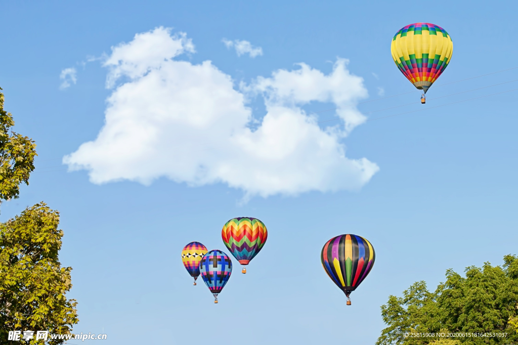 热气球缤纷绚丽图片
