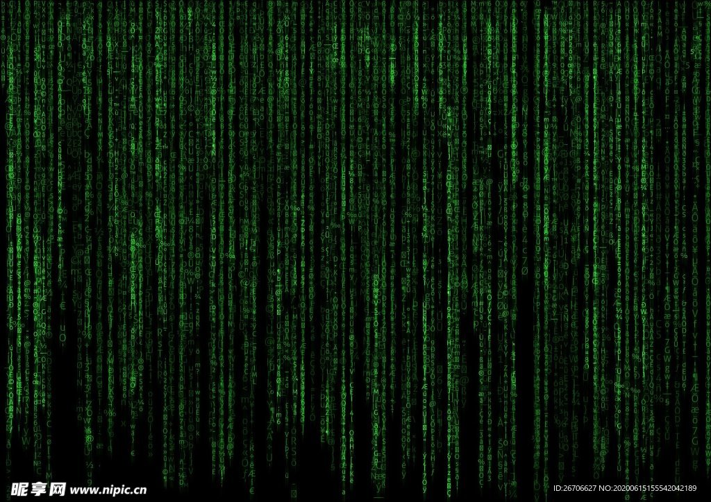 黑客帝国字体竖版排布