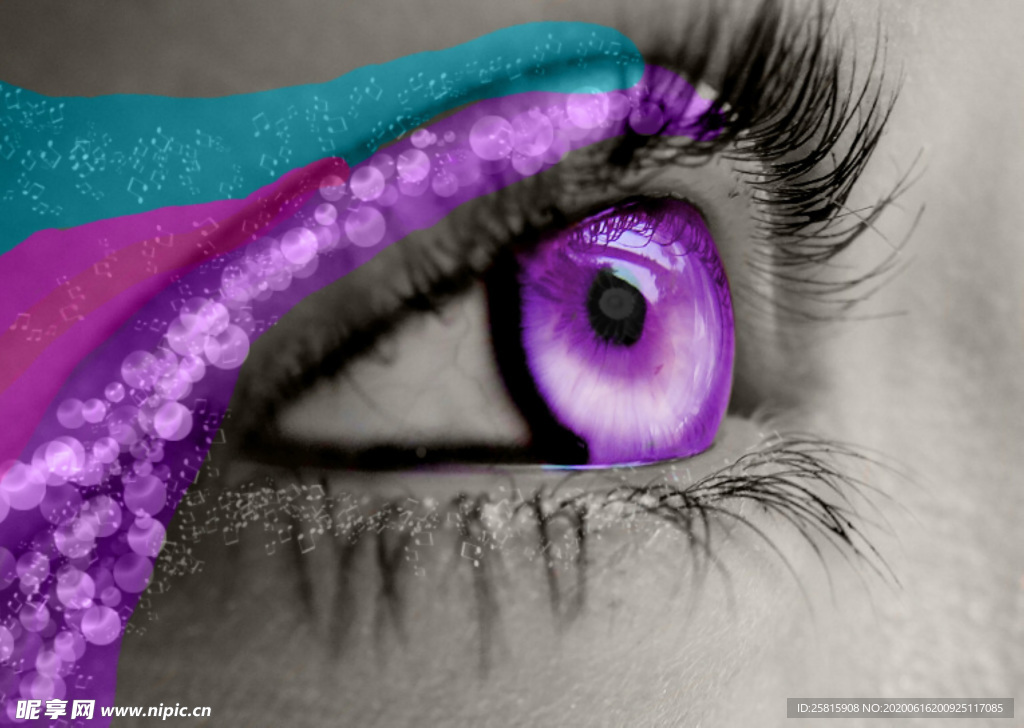 眼妆眼睛彩色眼妆图片